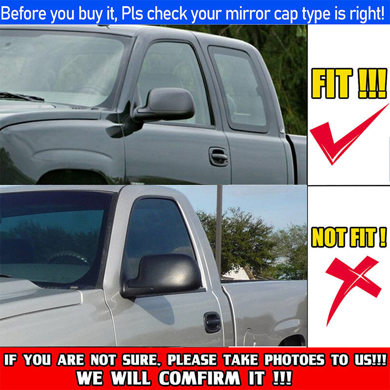 100% Carbon Fiber Side Mirror Cover Cap for Chevy Silverado 99-06/for Sierra