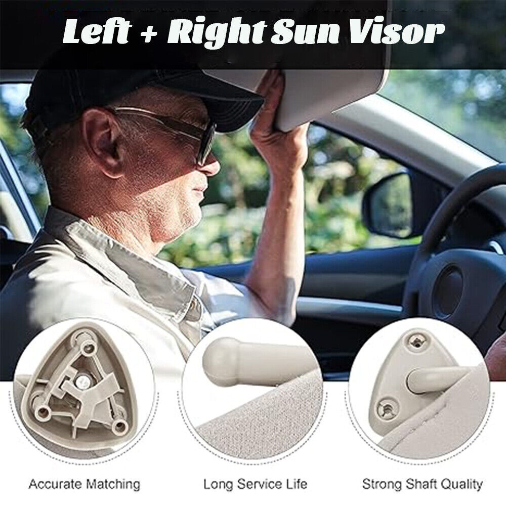 2X Gray Left Right Sun Visor w/o Light for Chevy Express for GMC Savana 1999-2019