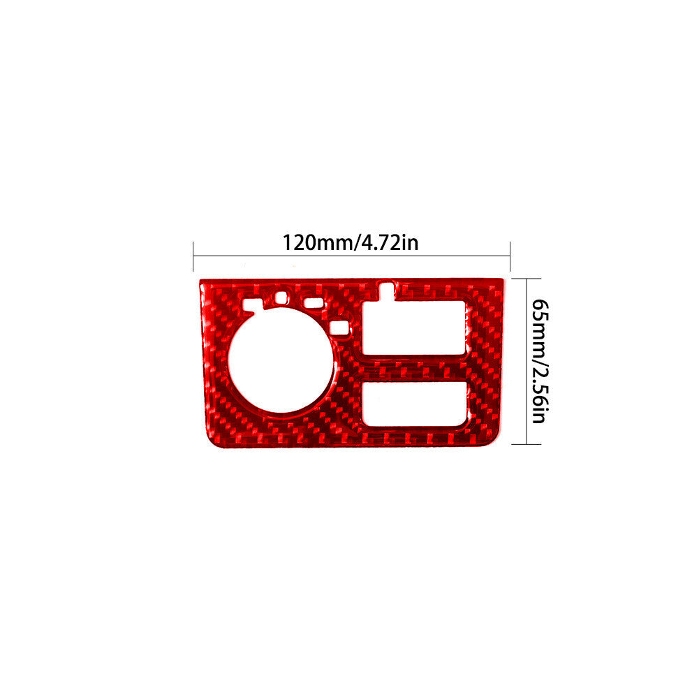 Red Carbon Fiber Dimming Light Control Trim for BMW X5 2000-2006 Type B