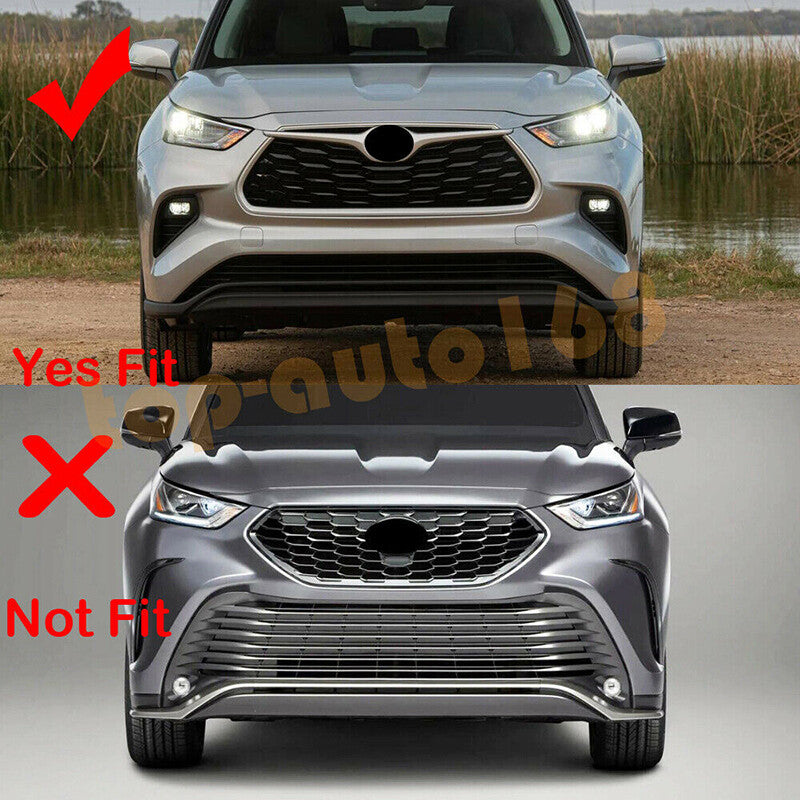 for Toyota Highlander 2020-2023Glossy Black Front Bumper Lip Molding Strips Trim