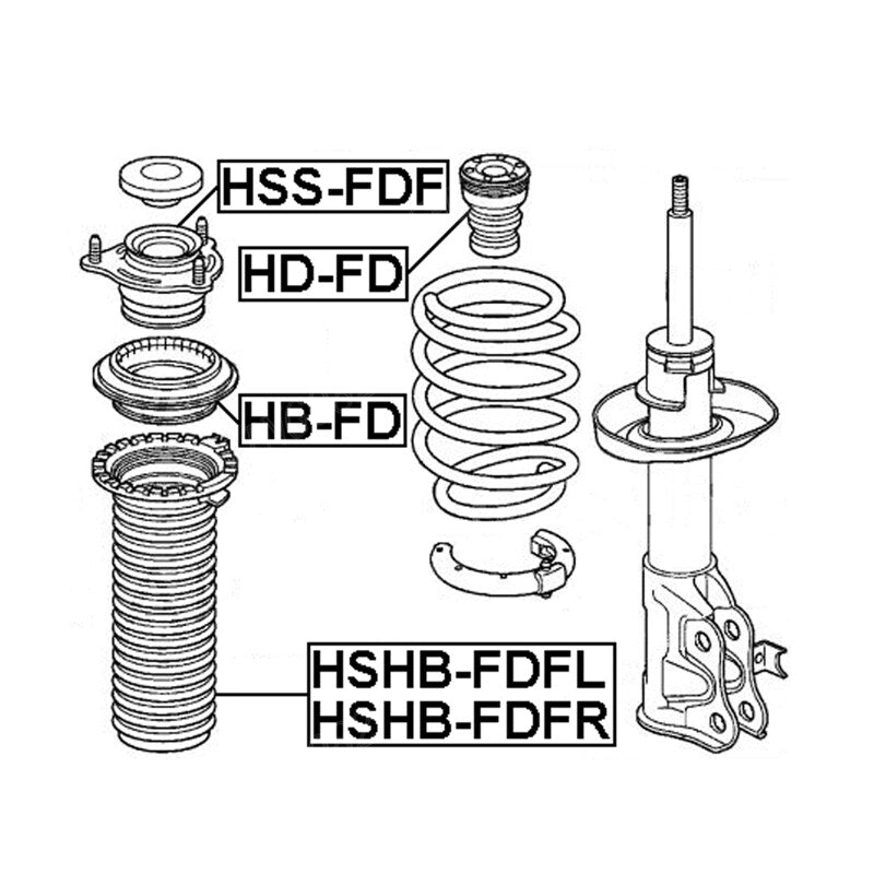 4. Front upper absorber support strut mounting and thrust bearing suitable for 06-11 for Honda for Civic - n