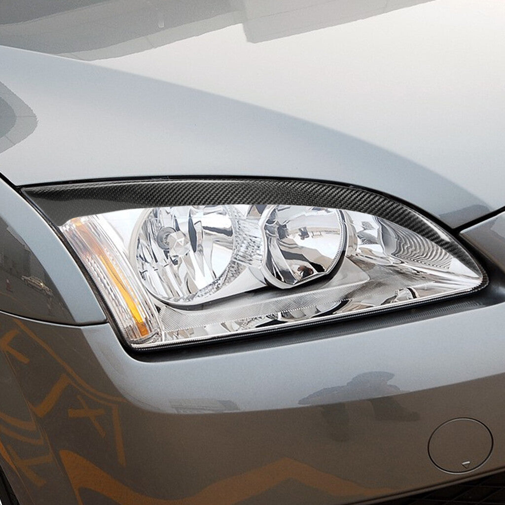 Real Carbon Fiber Front Headlight Eyelids Eyebrow Cover for Ford Focus 2005-2008