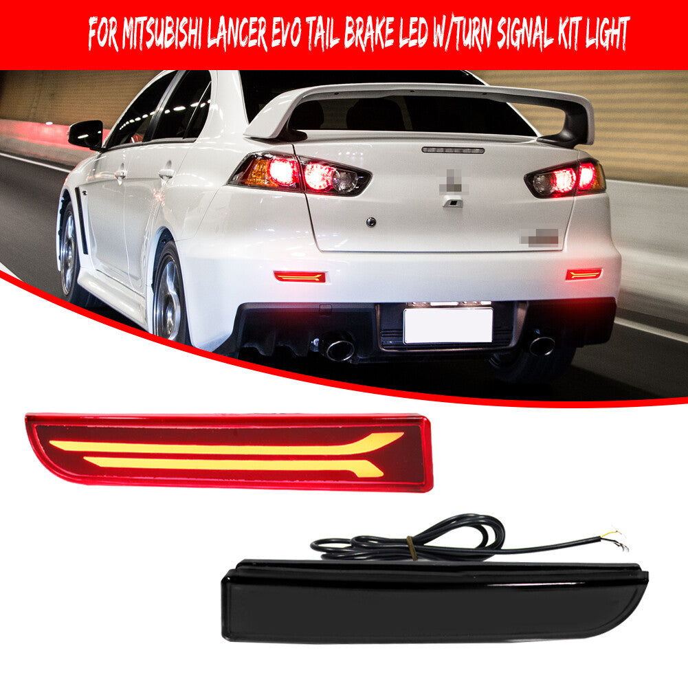 Rear bumper brake with sequential turn signal LED light suitable for Lancer Evo- v