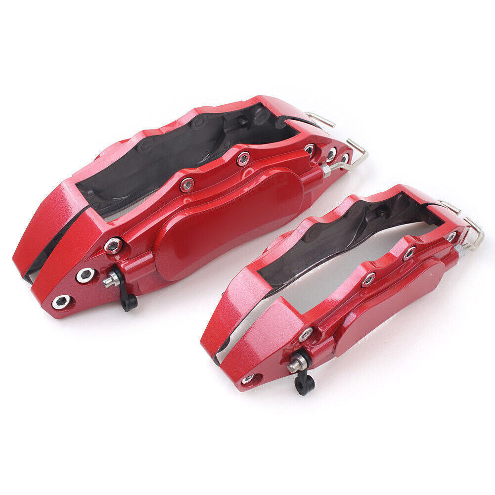Car 3DStyle Metal Brake Caliper Covers Universal Front Rear 2 Medium+2 Small Red Q
