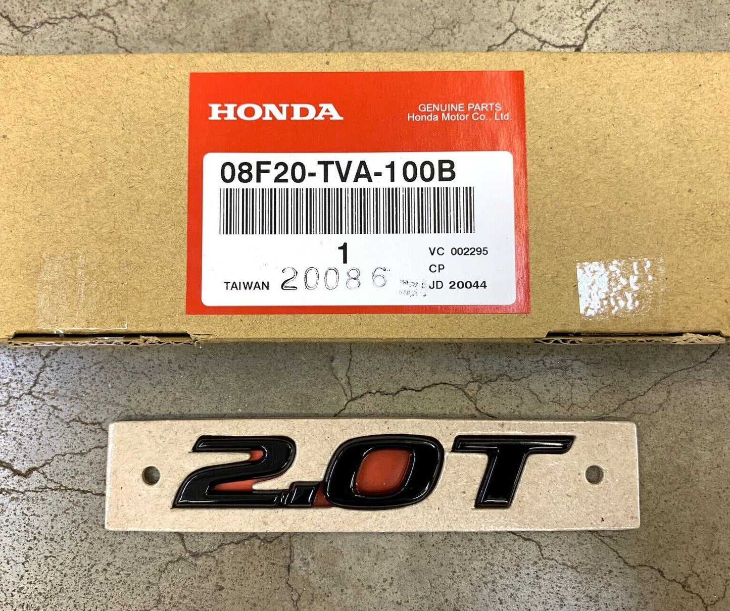 for Honda 2018-2022 Accord, Gloss Black, Rear 2.0T, Badge 08F20-TVA-100B