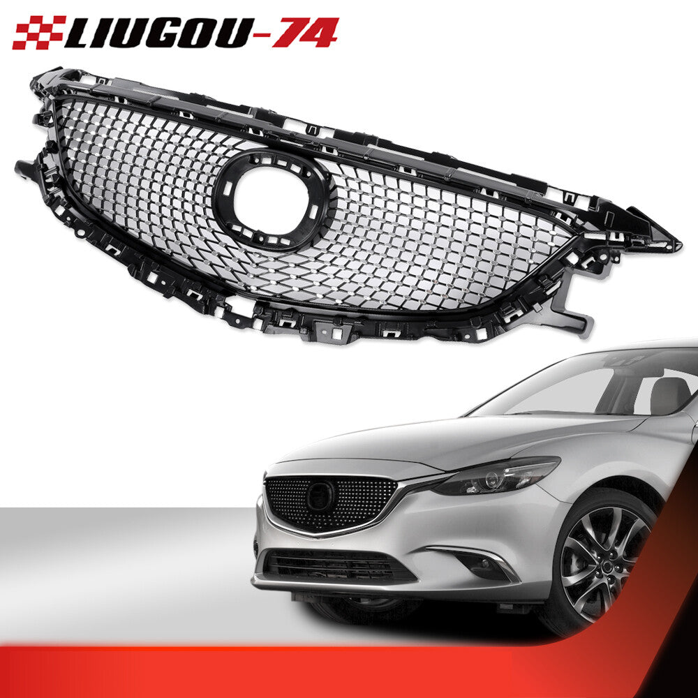 Suitable for mazda 6 2014 2015 2016 front bumper honeycomb grill black- v