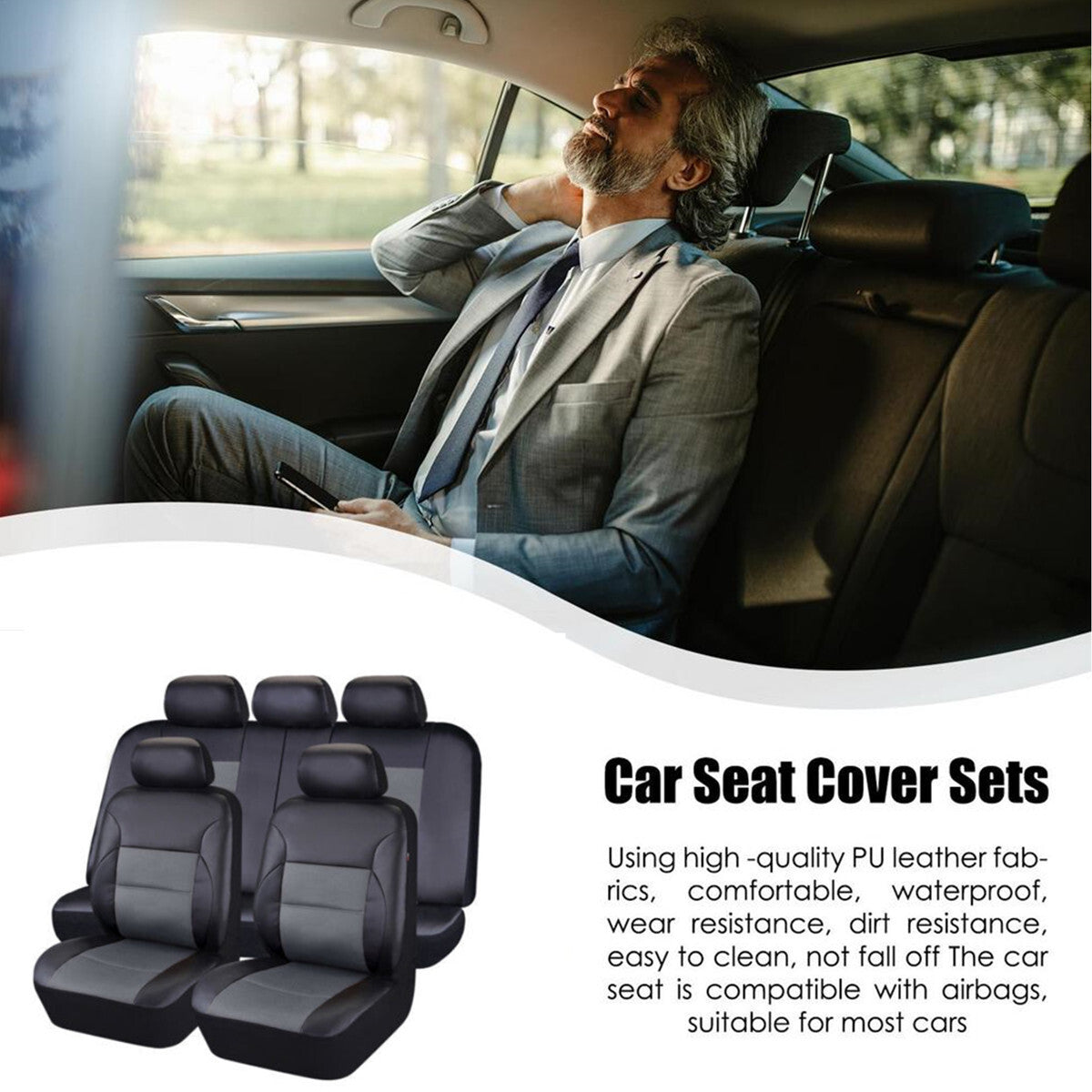 Car for Seat Covers Front Rear Full Set PU Leather Protector Fit for Honda Accord