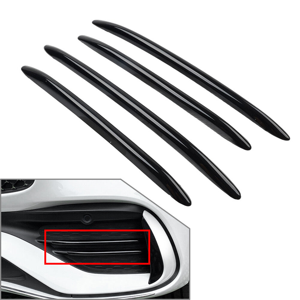 Front Bumper Splitter Fins Body Spoiler Canards Set Fit for Benz C-Class W206 Glossy