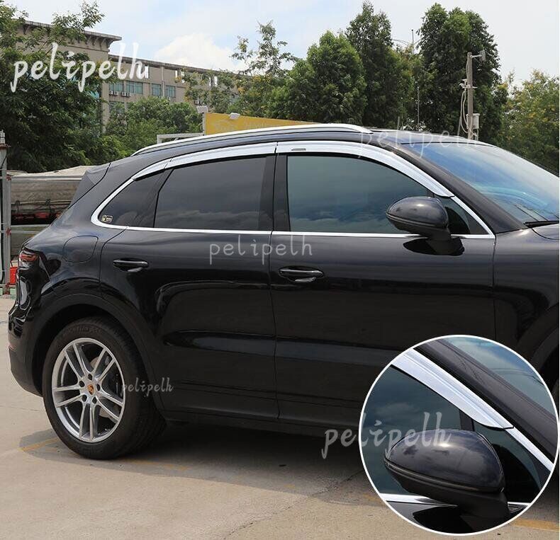 for Porsche for Cayenne 2011-18 silver Window Wind Visors Rain Guard Vent Deflectors