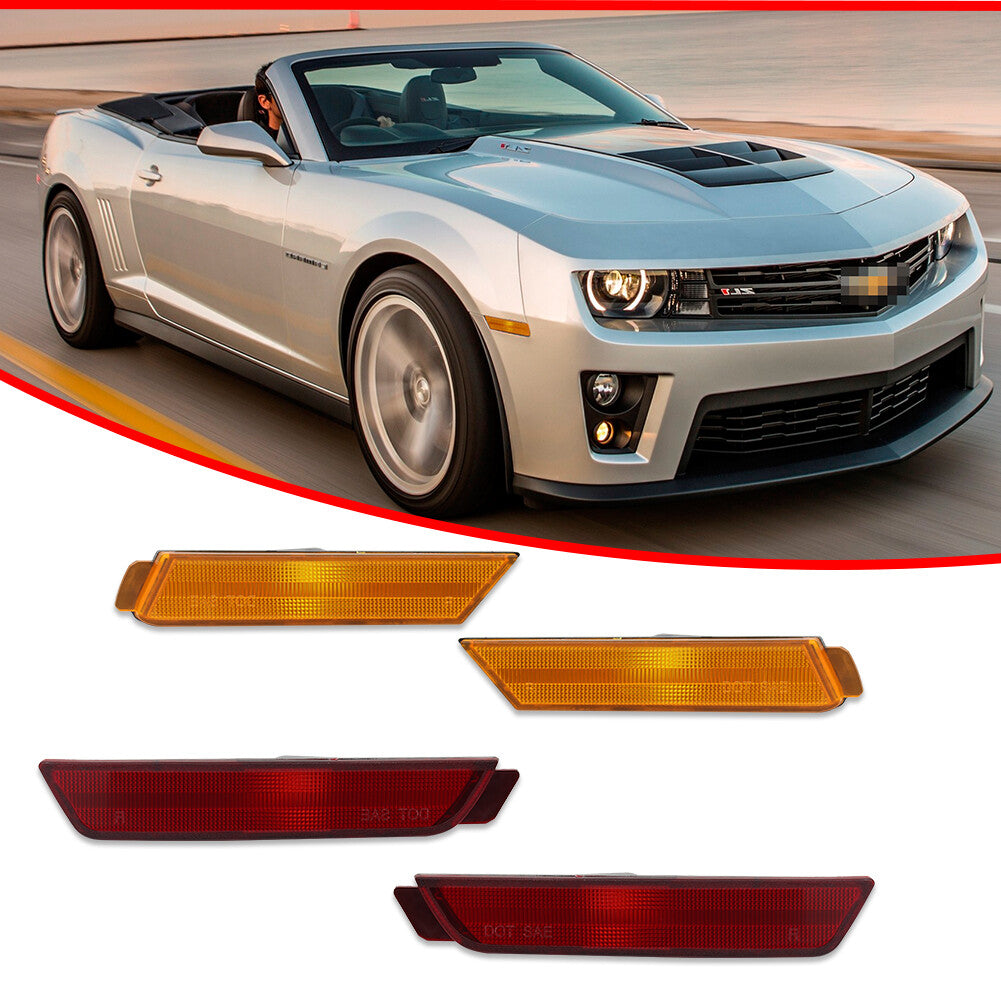 Suitable for 10-15 Camaro front and rear bumper side marker light reflector amber red- v