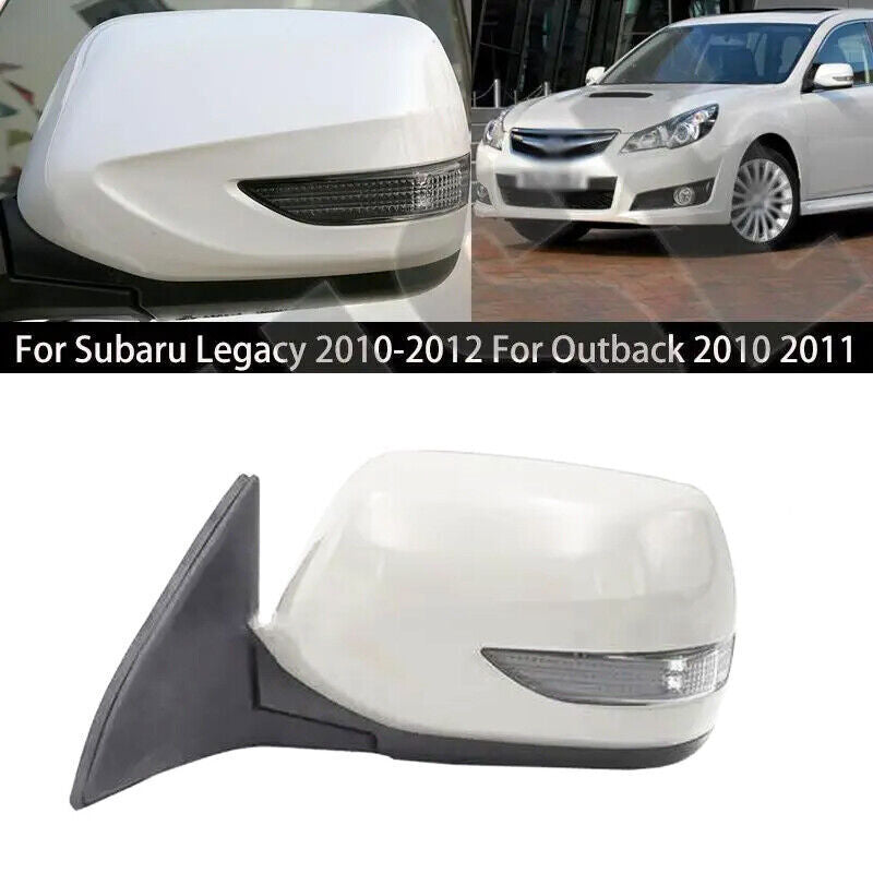 Right White Door Wing Mirror 9Pins Power Fold Heated for Subaru Legacy 2010-2012