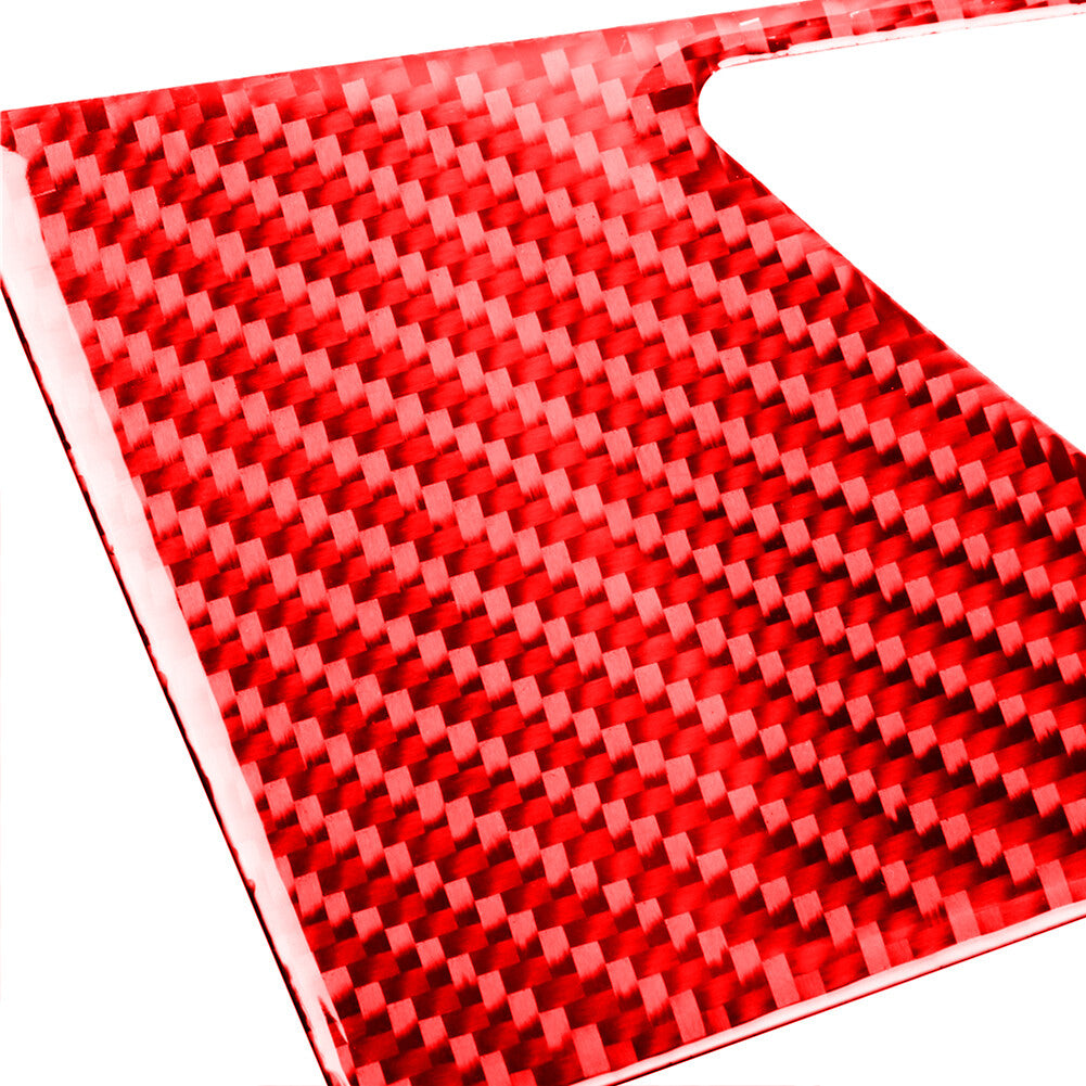 for Audi for A4 B9 2017-2019 Red Carbon Fiber Door Interior Handle Panel Cover Trim