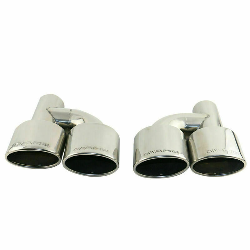 Left 2.5'' Engraved AMG Dual Exhaust TipS Universal for Mercedes-Benz C-CLASS