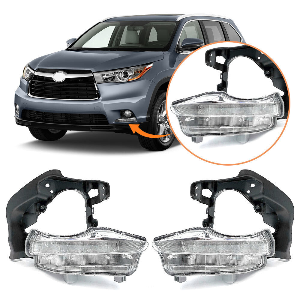 1 Pair For 2014-2016 for Toyota Highlander Left+Right LED Daytime Running Light DRL