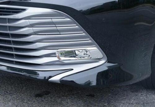 for Toyota for Camry 18-20 Silver Front bumper Fog Light Lamp Molding Cover Trims 2P