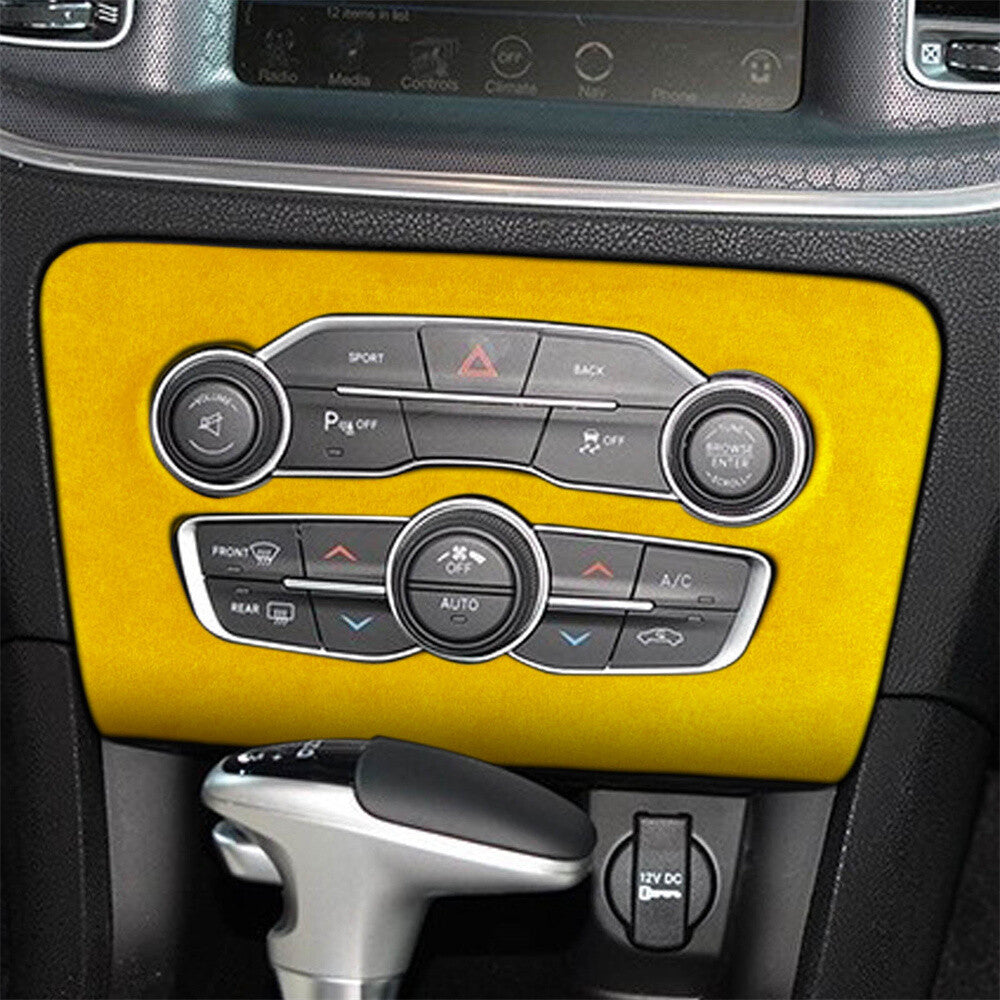 Suede Yellow Central Control Air Condition AC Panel Trim for Dodge Charger 2015+