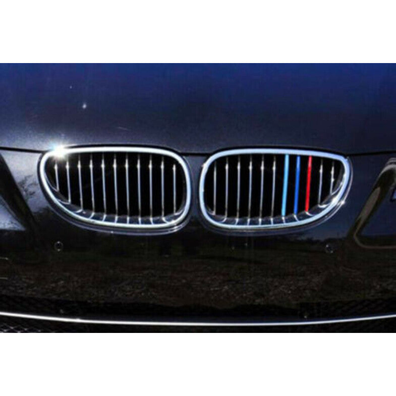 3pc for BMW 5 Series 2004-2010 3-Color Front Center Mesh Grille Grill Strip Trim