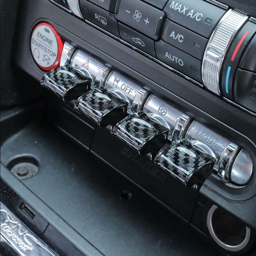 For 15-2021 for ford for Mustang Carbon Interior Center Control Button Switch Cover Trim