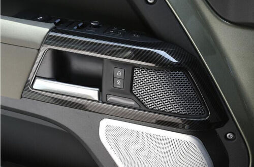 ABS Carbon Fiber Inner Door Lock Handle Frame for Land Rover for Defender 90 2020-23