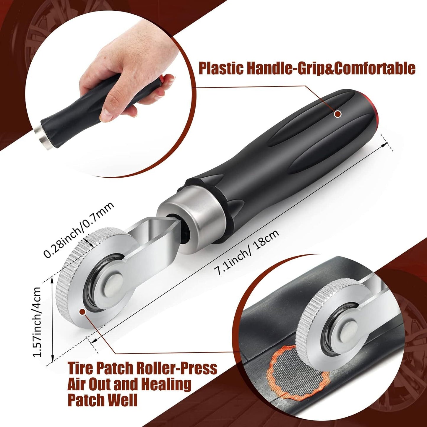 Tire patching rollers, tungsten buffer wheels, tire repair tools, tire patching rollers
