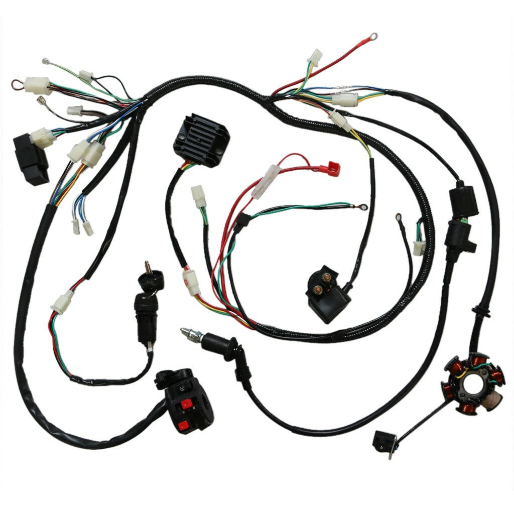 Electrics Wiring Harness Wire Stator Coil + Carburetor GY6 125cc 150cc ATV Buggy