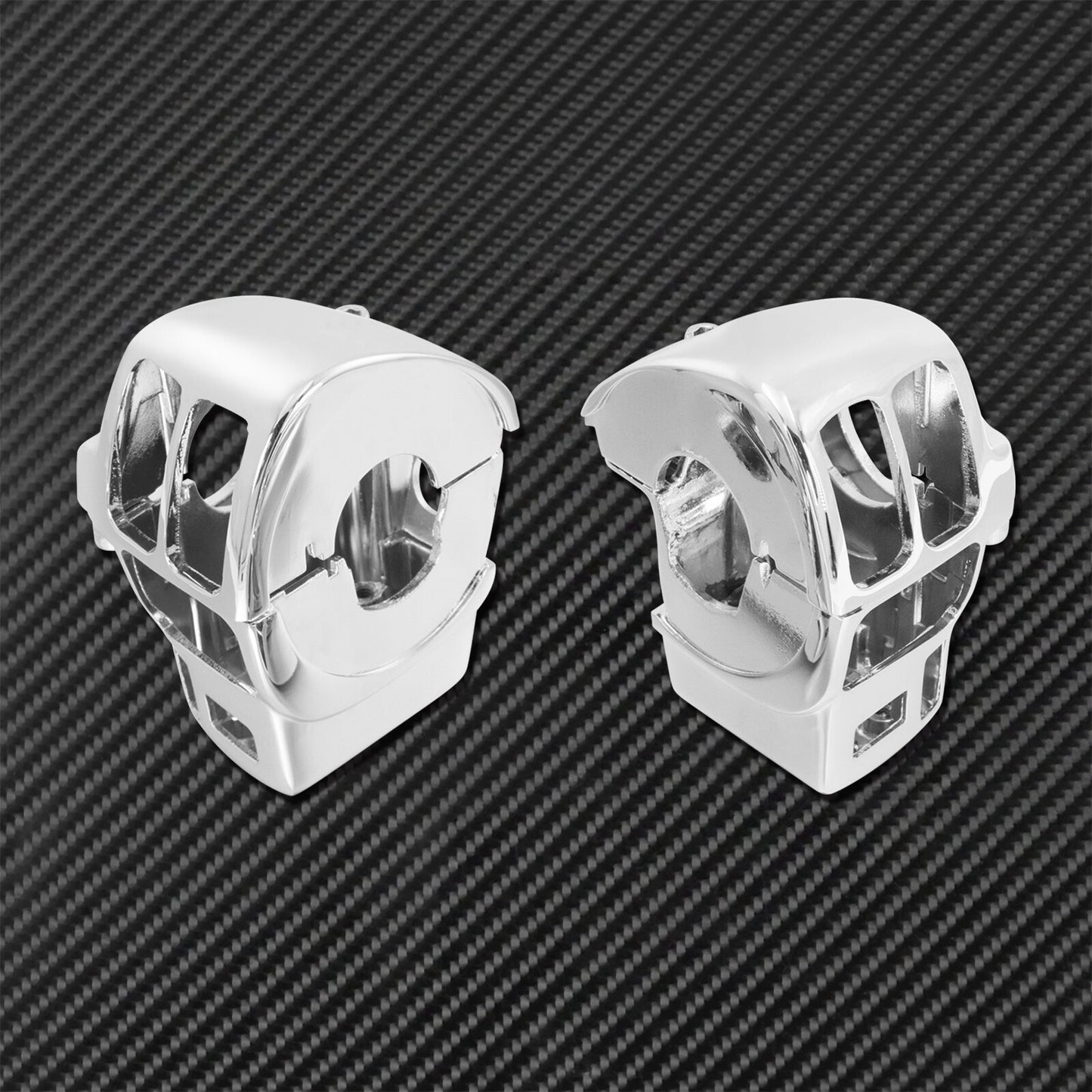Chrome Cap Buttons + Handlebar Control Switch Housing Cover for Harley Touring Q