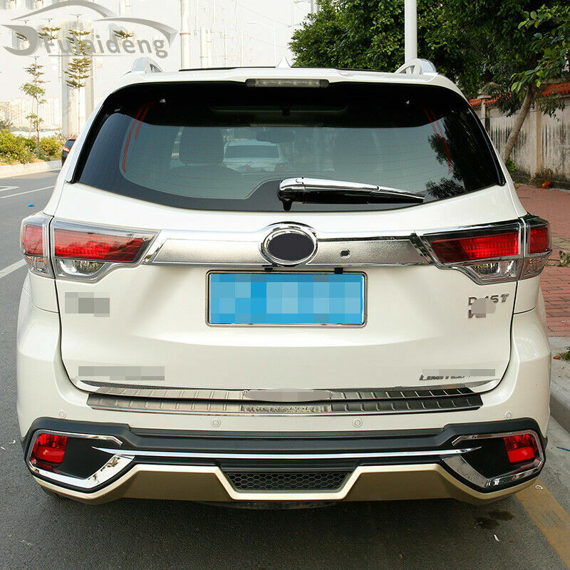 4P for Toyota Highlander 2014-2019 ABS Chrome Rear Tail Light Cover Trim Molding