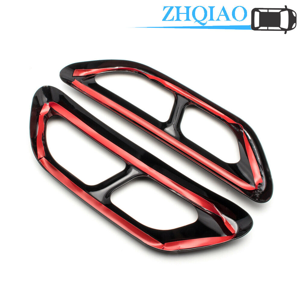 Black Titanium Rear Cylinder Exhaust Pipe Protect Cover Trims Fits for Honda Accord