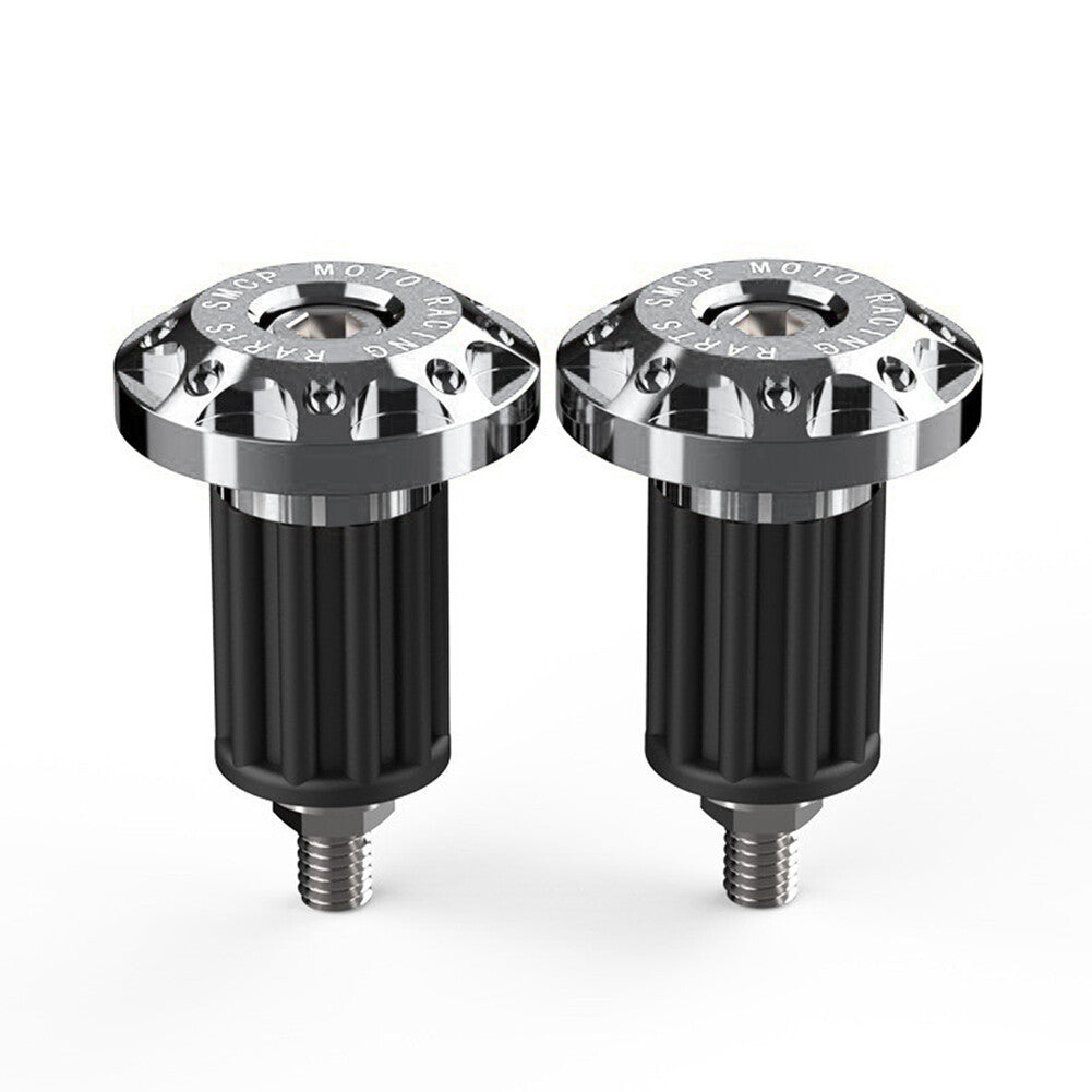 7/8''Motorcycle Dirt Bike Handlebar Grips Handle Bar End Cap Plugs Slider Silver Q
