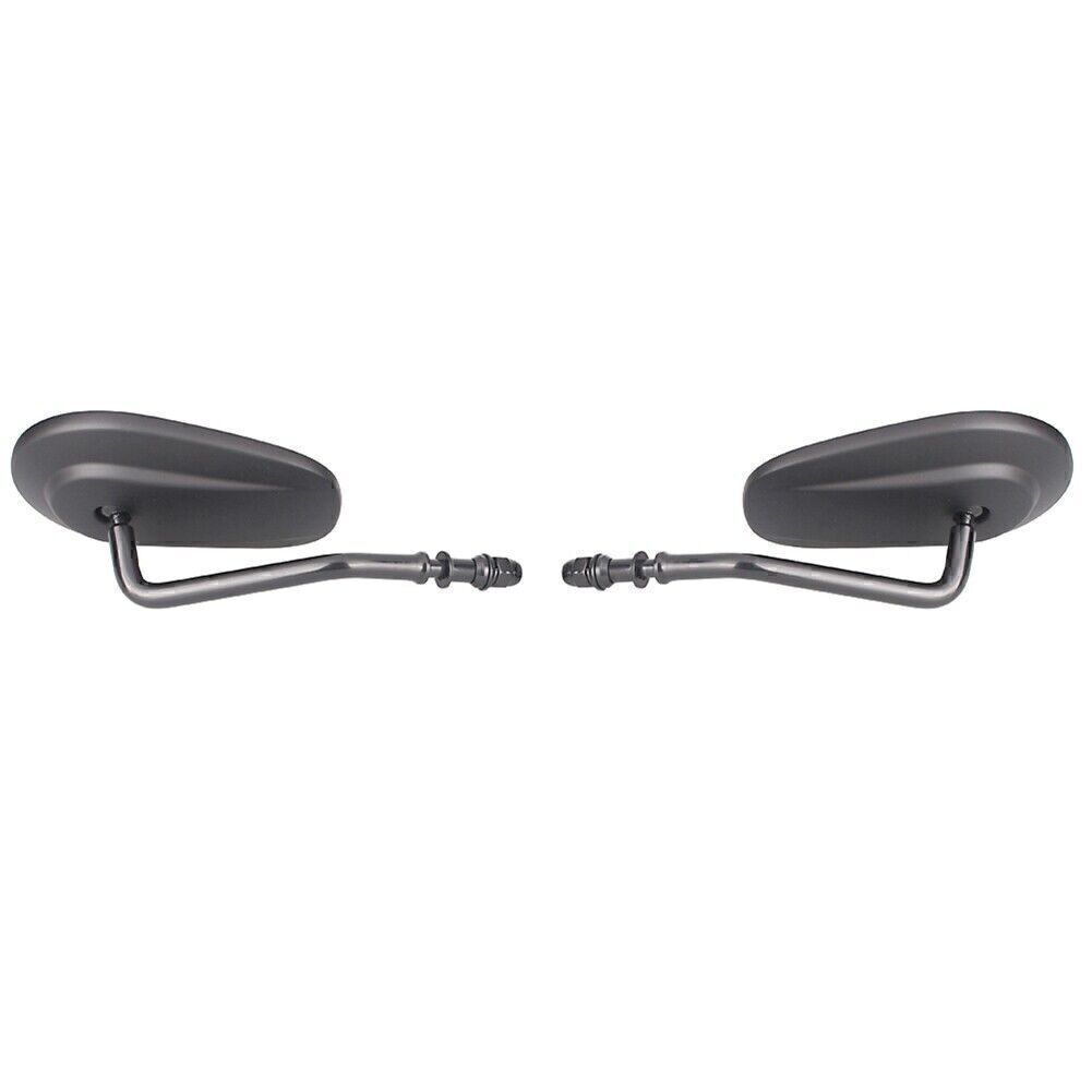 Pair Oval Universal Motorcycle Rear View Mirrors for Harley Street Bob FXDB Q