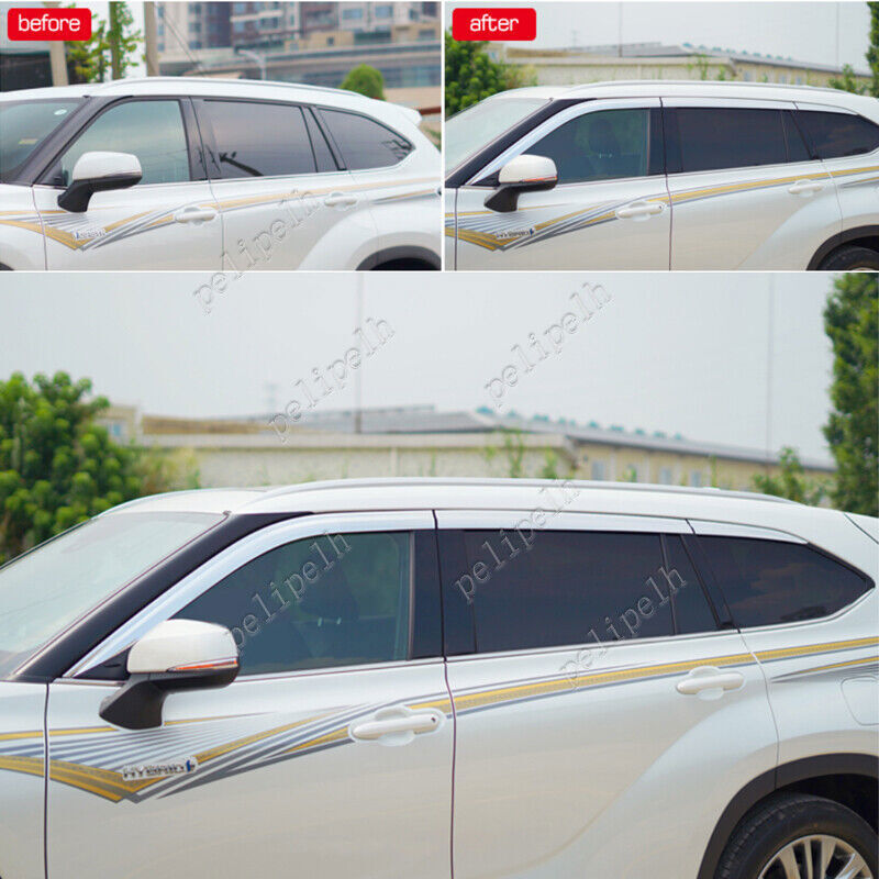 for Toyota Highlander 2020-24 silver Window Visors Sun Rain Guard Vent Deflector
