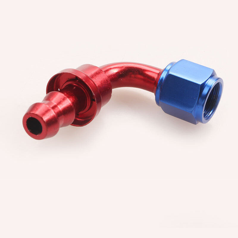 6AN AN6 90 Degree Push Lock Hose End Barb Fitting/Adaptor Push-On Hose Fittings
