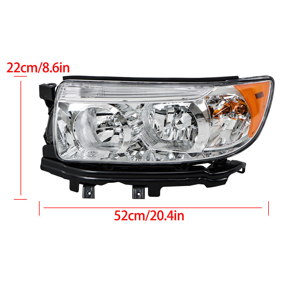 One pair of headlight assembly kits for 2006-2008 for Subaru Forester with clear halogen chrome plating. n