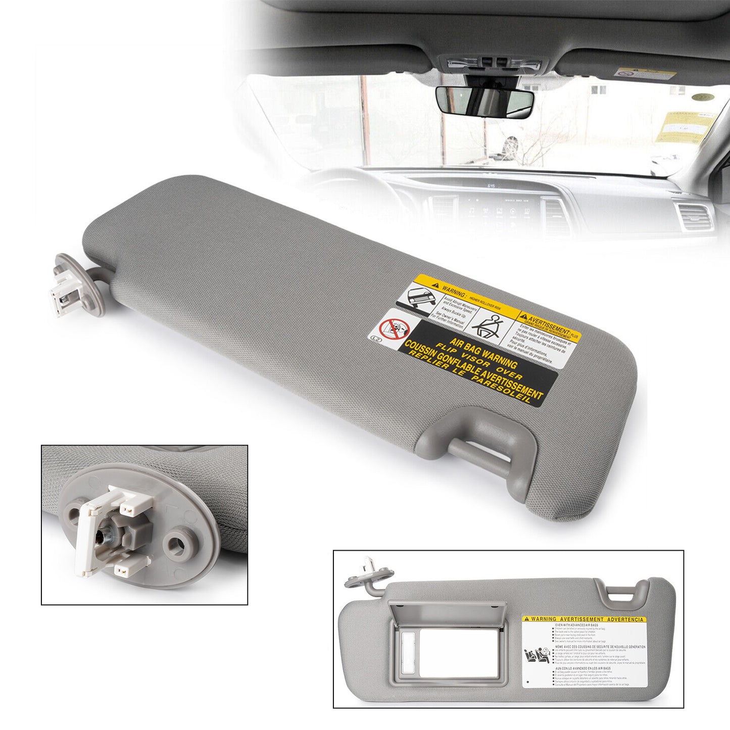 Suitable for 14-19 Highlander, left-hand grey sun visor with mirror 74320-0e074-B0- n