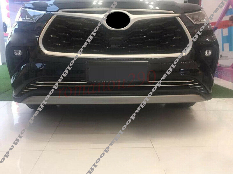 for Toyota Highlander 20-2023 Silver Front Bumper Lower Grille Trim Decor Strips