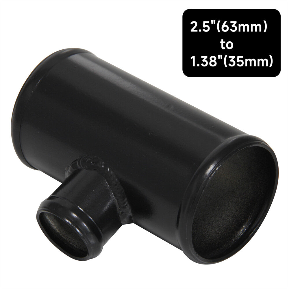 2.5 Blow Off Valve Adapter Aluminum T-Pipe Shape Tube For 35mm ID BOV Black