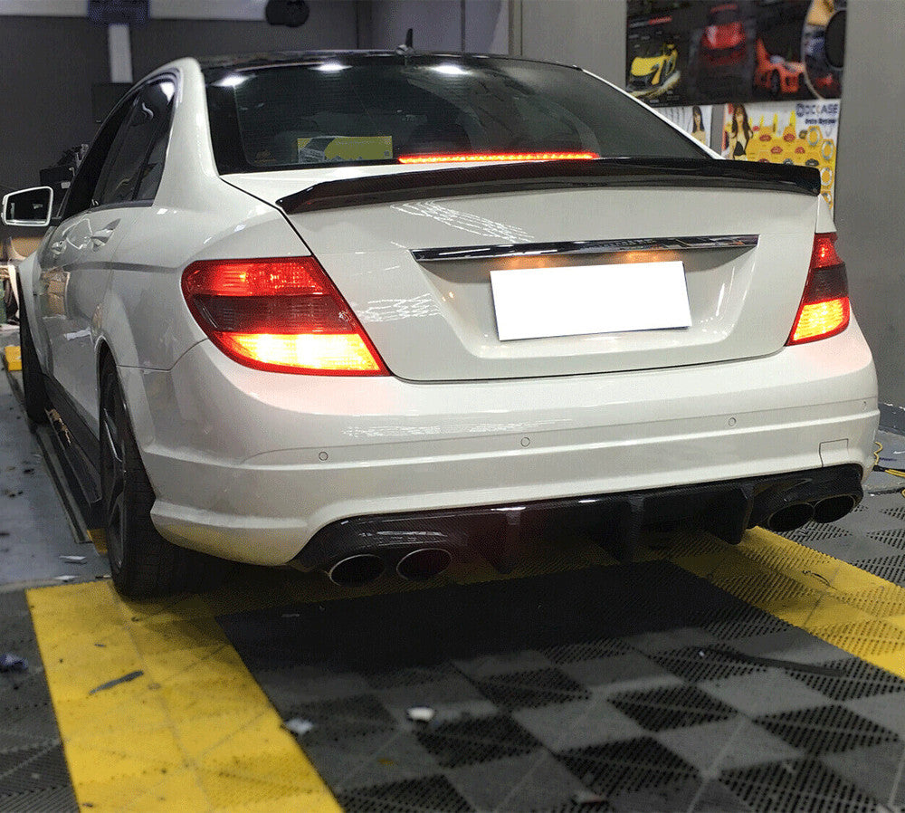 for Mercedes-Benz W204 C63 08-11 Gray Rear Bumper Diffuser Lip Spoiler FRP