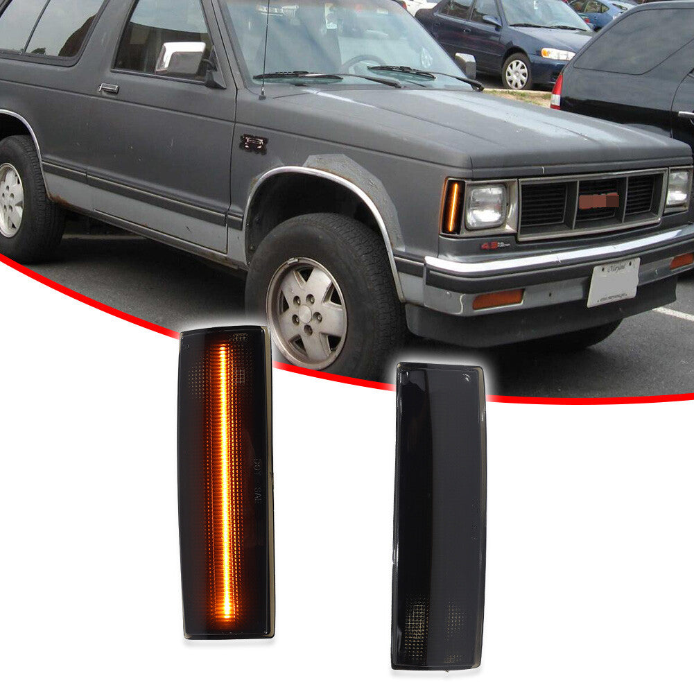 Smoke amber side marker corner lights on both sides, suitable for GMC for Oldsmobile - v