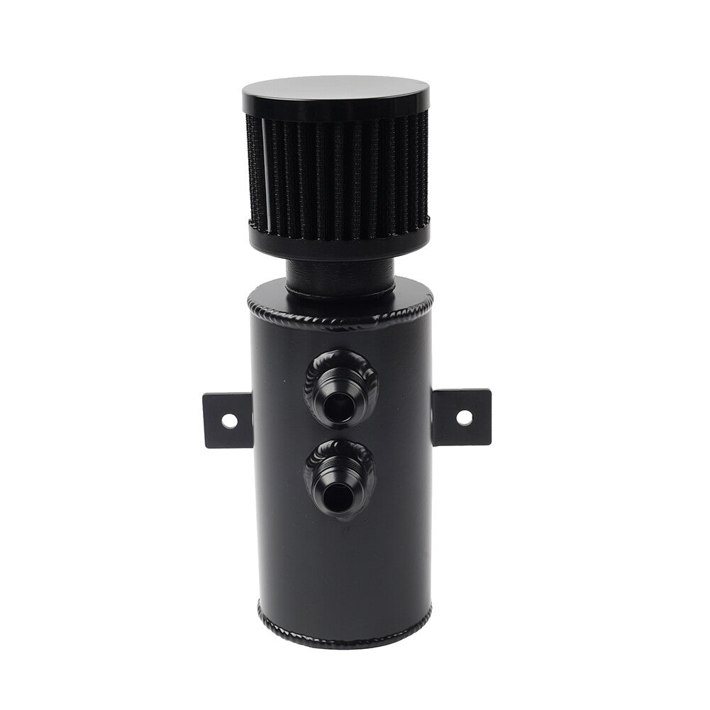 750ml Aluminum Baffled Oil Catch Can Oil Separator with Breather Filter Black