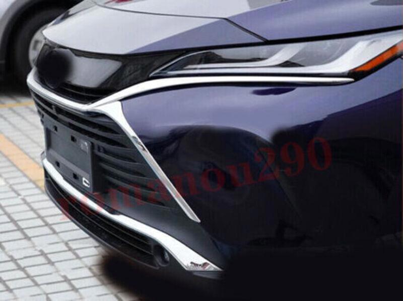 for Toyota Venza 21-24 Chrome Front Center Side Mesh Grille Grill Cover Trims 2P