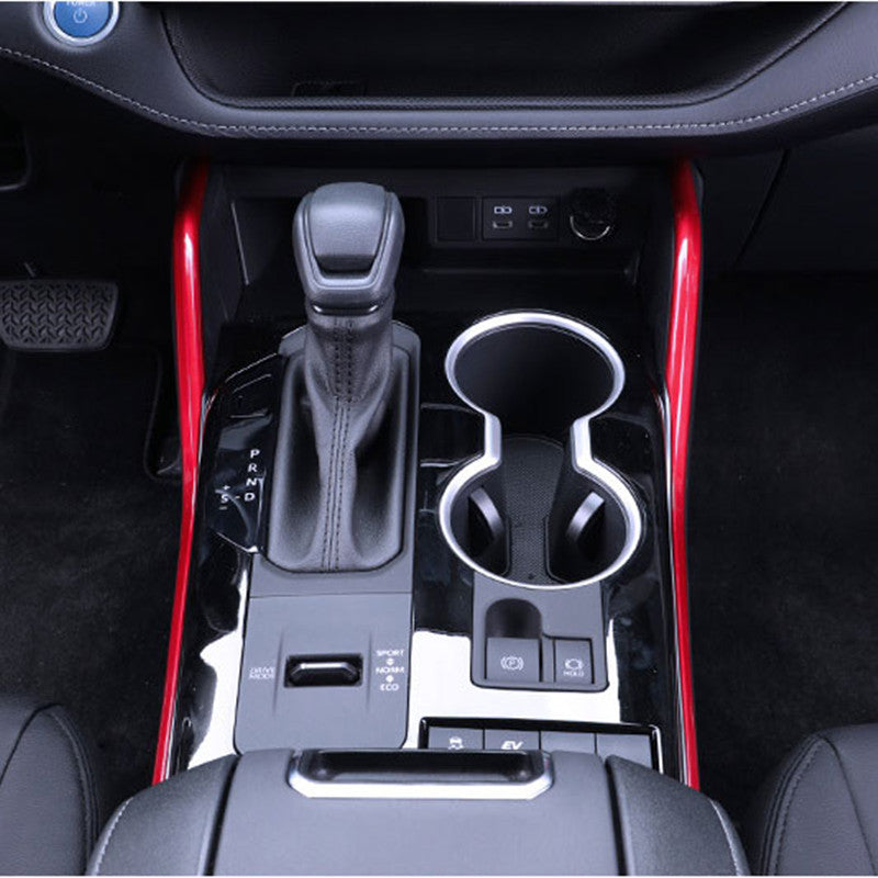 Red Gear Shift Box Panel frame Strip Cover Trim for Toyota Highlander 2020-2022