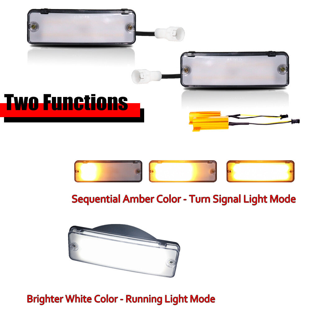 Transparent front bumper turn signal lights for 84-88 4Runner&Pickup- v