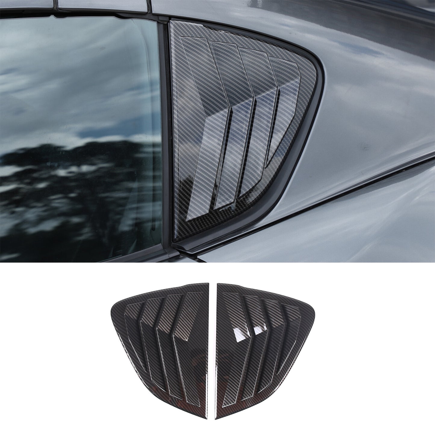 Matte Black ABS Interior Steering Wheel Cover Trim for Corvette C7 2014-2019- v