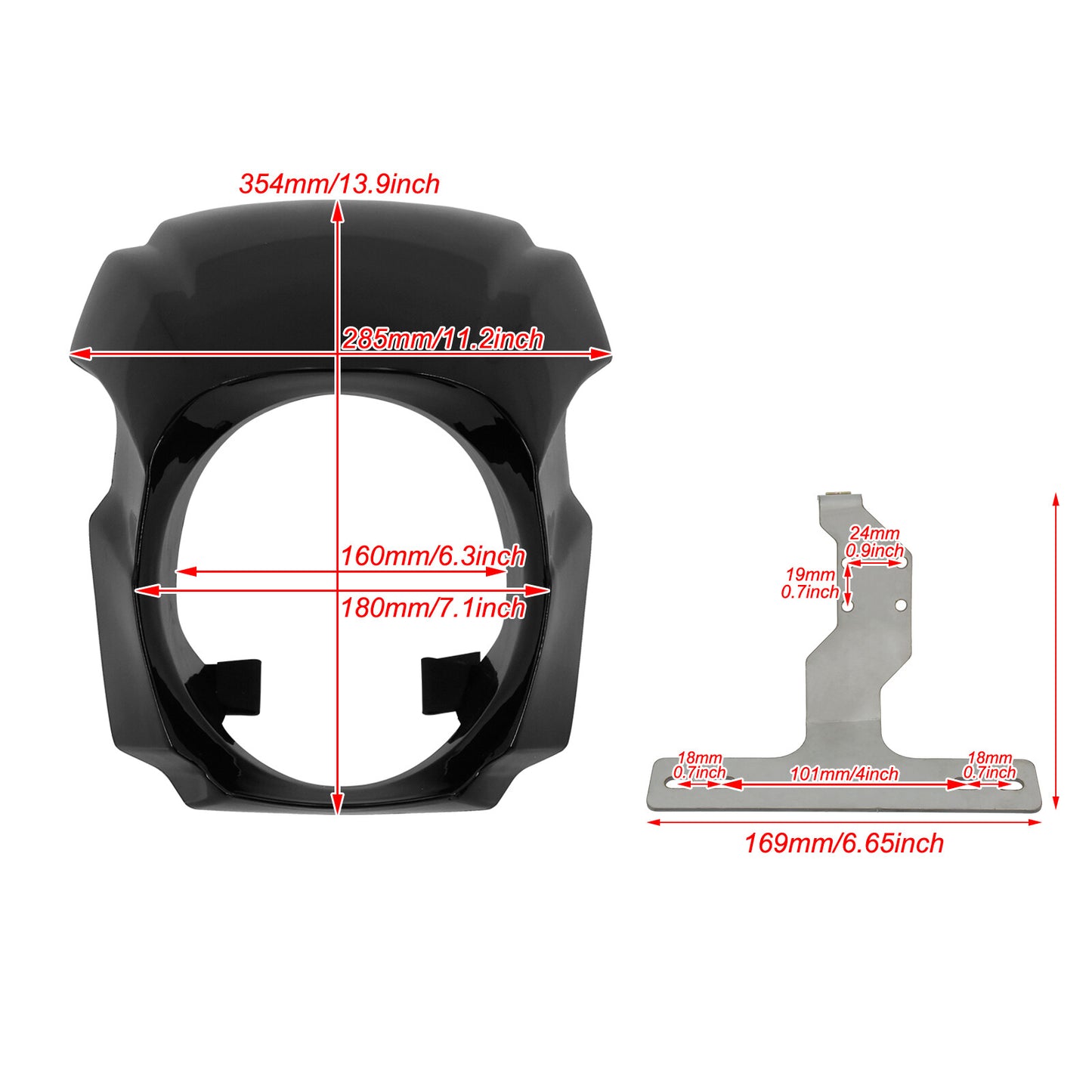 Gloss Black Front Headlight Fairing Cowl Cover Fit for Harley Breakout 2018-2023