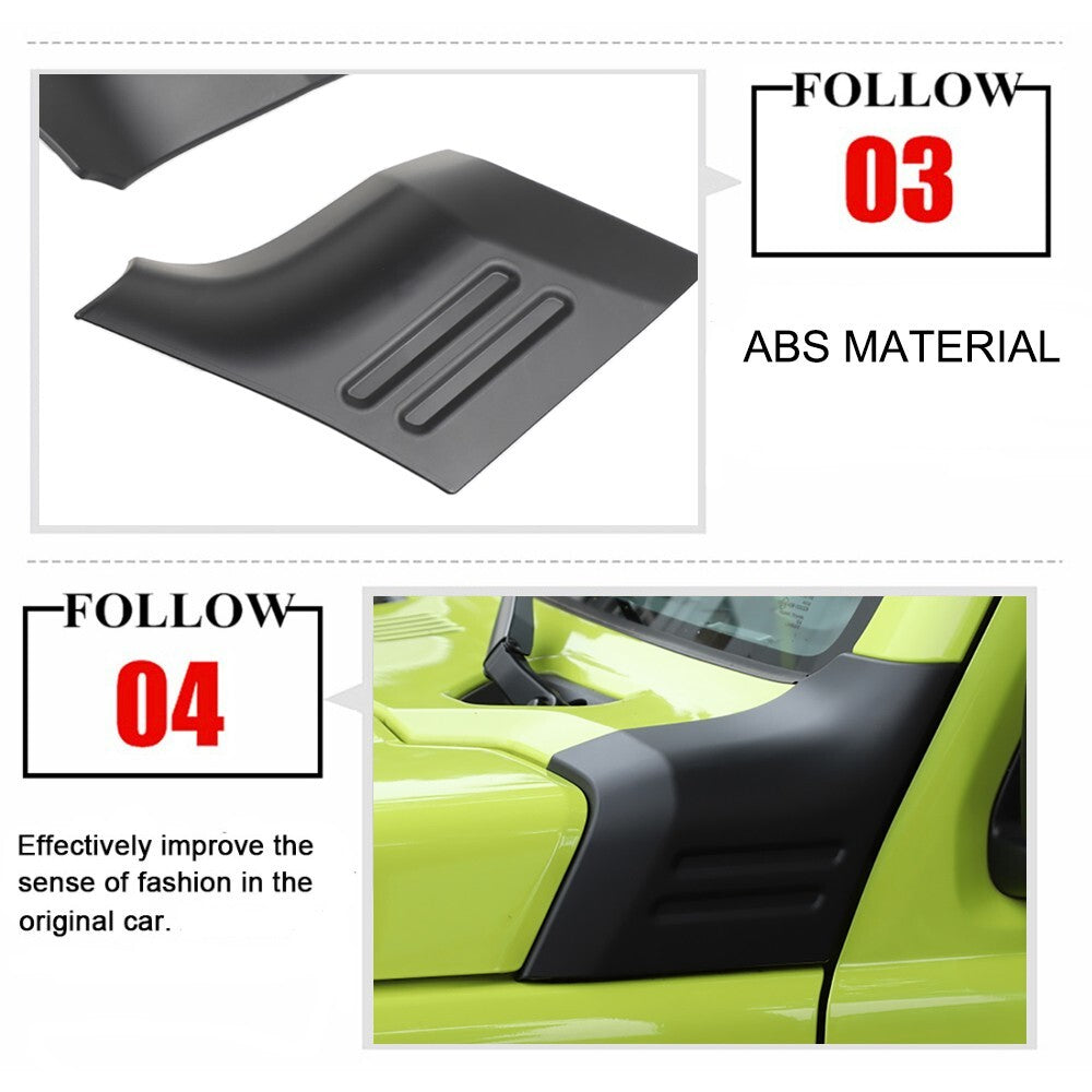 Matte Black Engine Hood Angle Wrap Protector Cover Trim for Suzuki for Jimny 2019-23