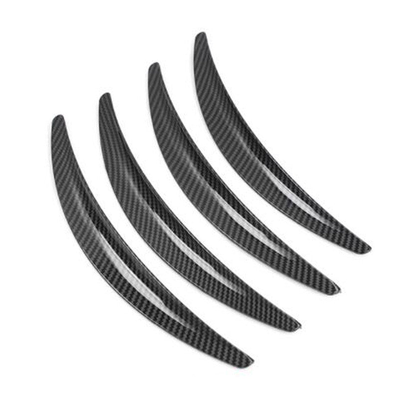 4PCS Carbon Fiber Car Wheel Eyebrow Arch Trim Lips Strip Fender Protector Kit v
