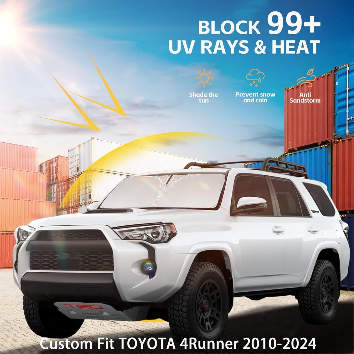 Custom Fit For 2010-2025 for Toyota 4Runner Car Front Windshield Sunshade Sun Cover