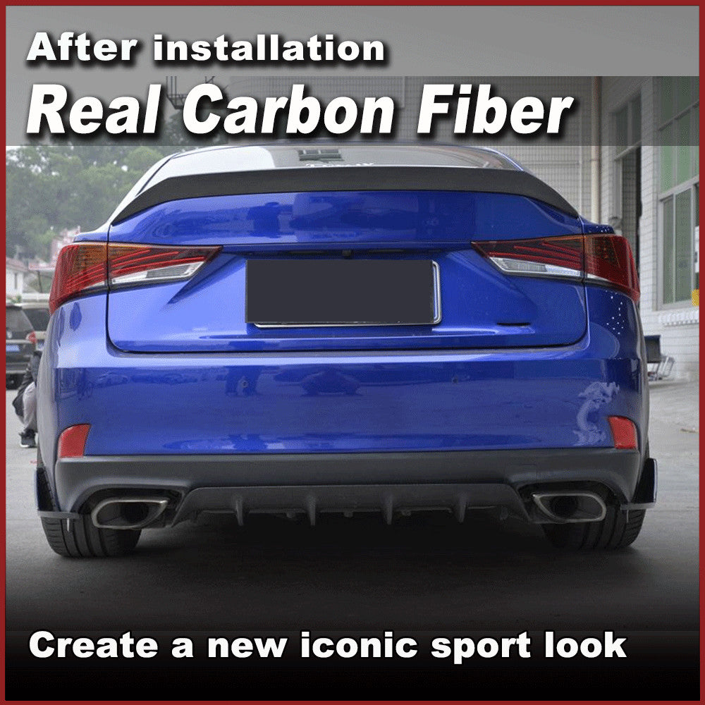 for Lexus IS300 IS350 Sedan 17-18 REAL Carbon Rear Bumper Spoiler Diffuser Lip