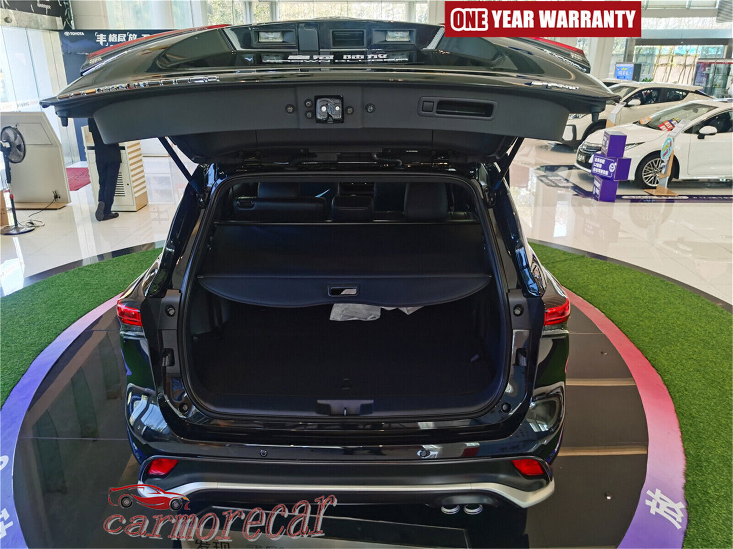 1X Black Retractable Cargo Cover Rear Trunk Shade for Toyota Highlander 14-2019