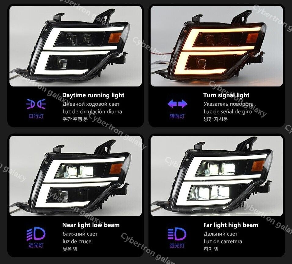 LED headlight upgrades for Pajero V97 2006 - 2021 V93 and Montero V95 dynamic lights.